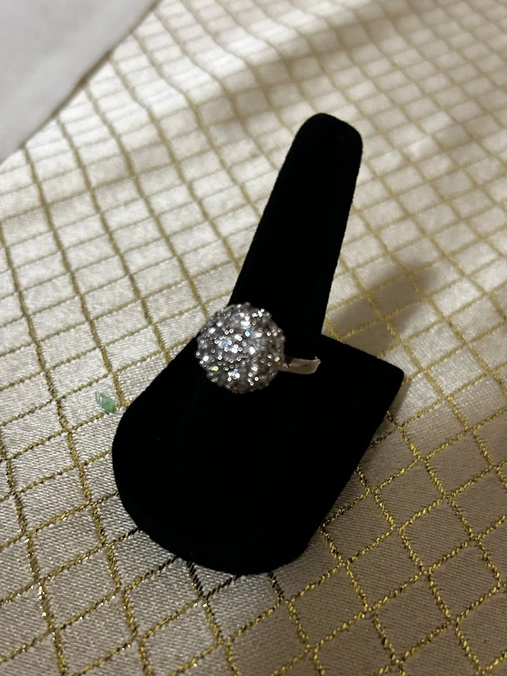 Crystal Cluster Cocktail Ring - White Gold Plated